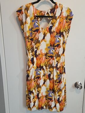 Maple by Anthropologie Leaf Abstract Floral Mini Dress